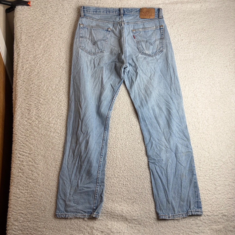 Vintage Levis 501 35x30 (32x30) Straight Leg Button Fly Jeans Mens Blue USA